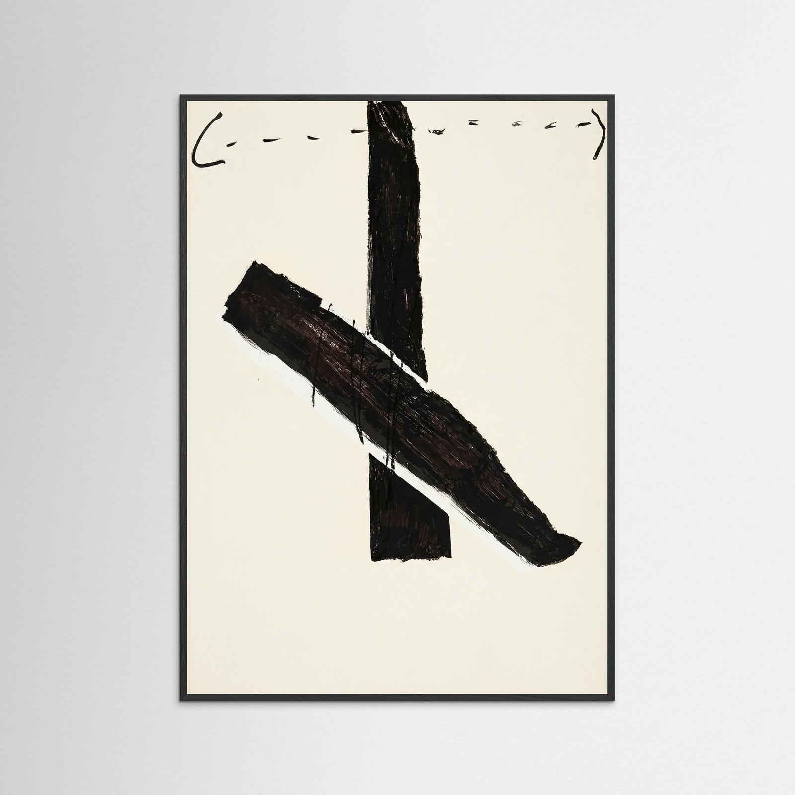 Black Wood Abstract Brush Mark