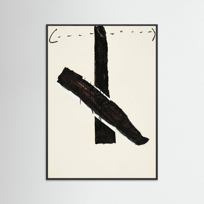 Black Wood Abstract Brush Mark