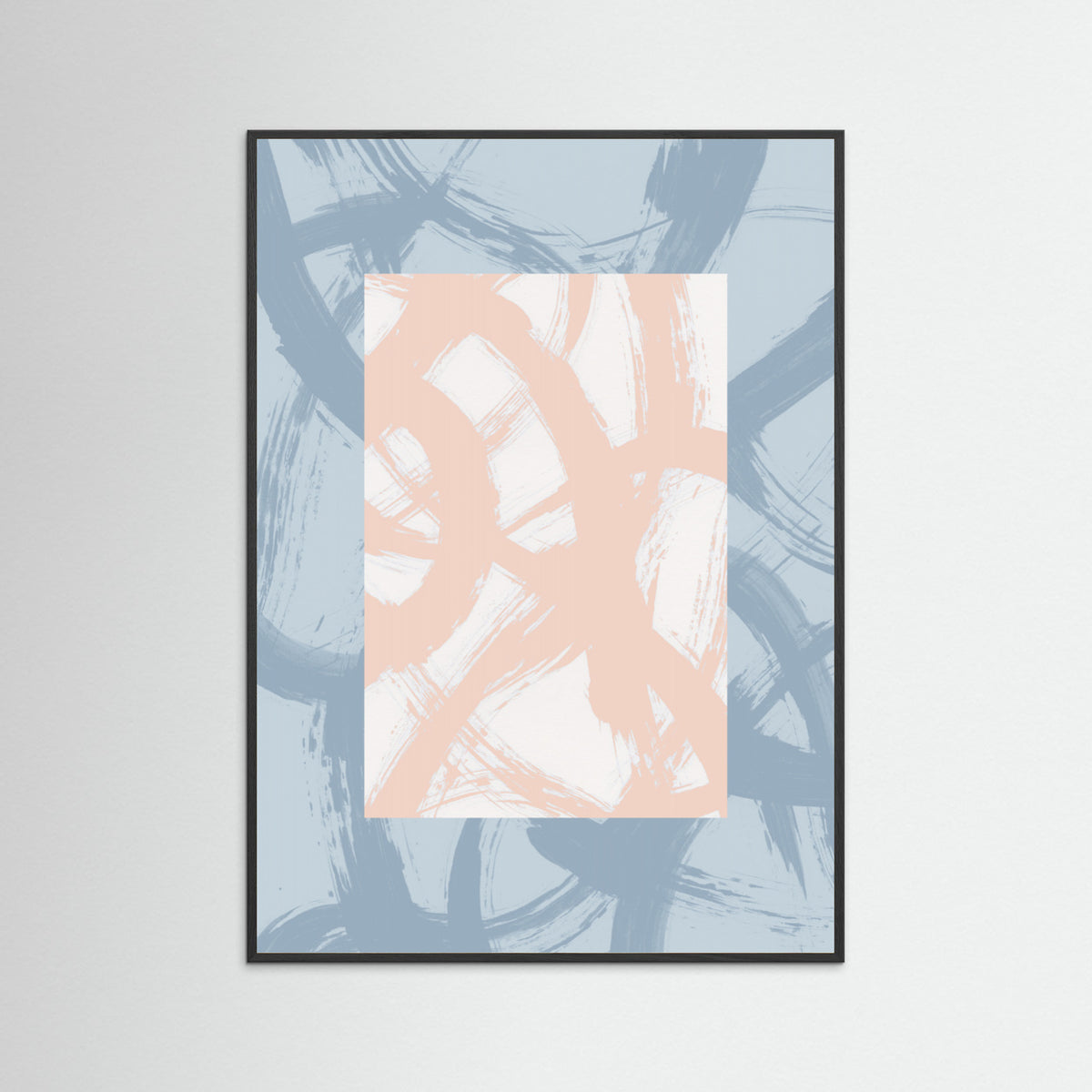 Black Wood Abstract Brush Strokes 98A Poster