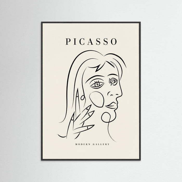 Black Wood Abstract Contour Portrait