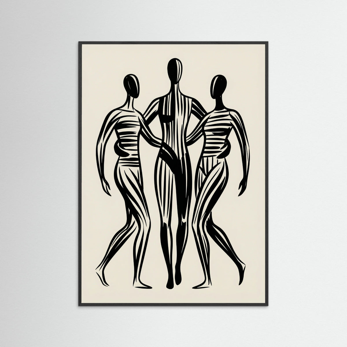 Black Wood Abstract Embrace