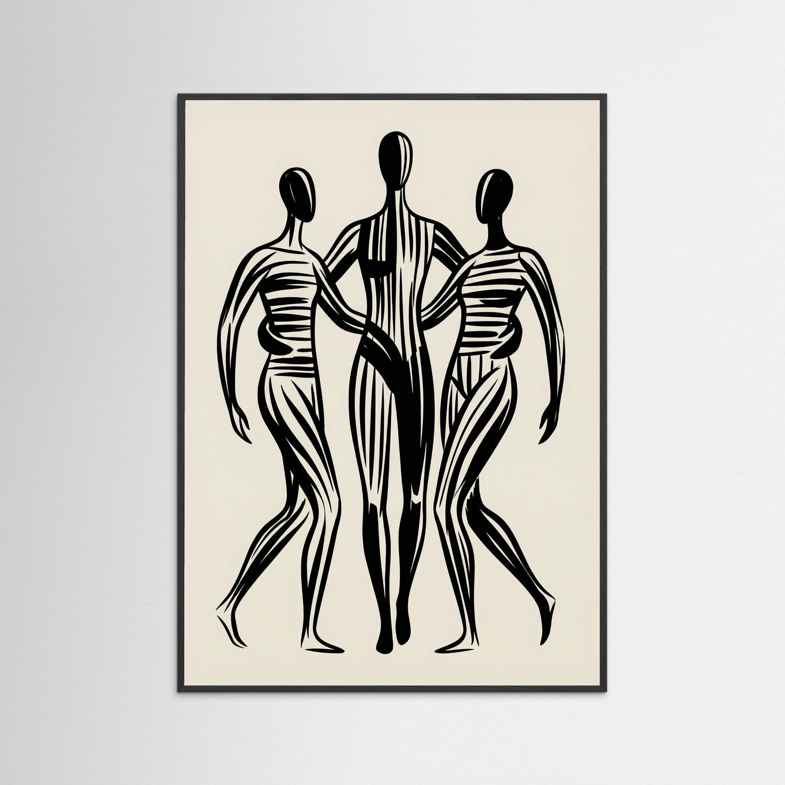 Black Wood Abstract Embrace