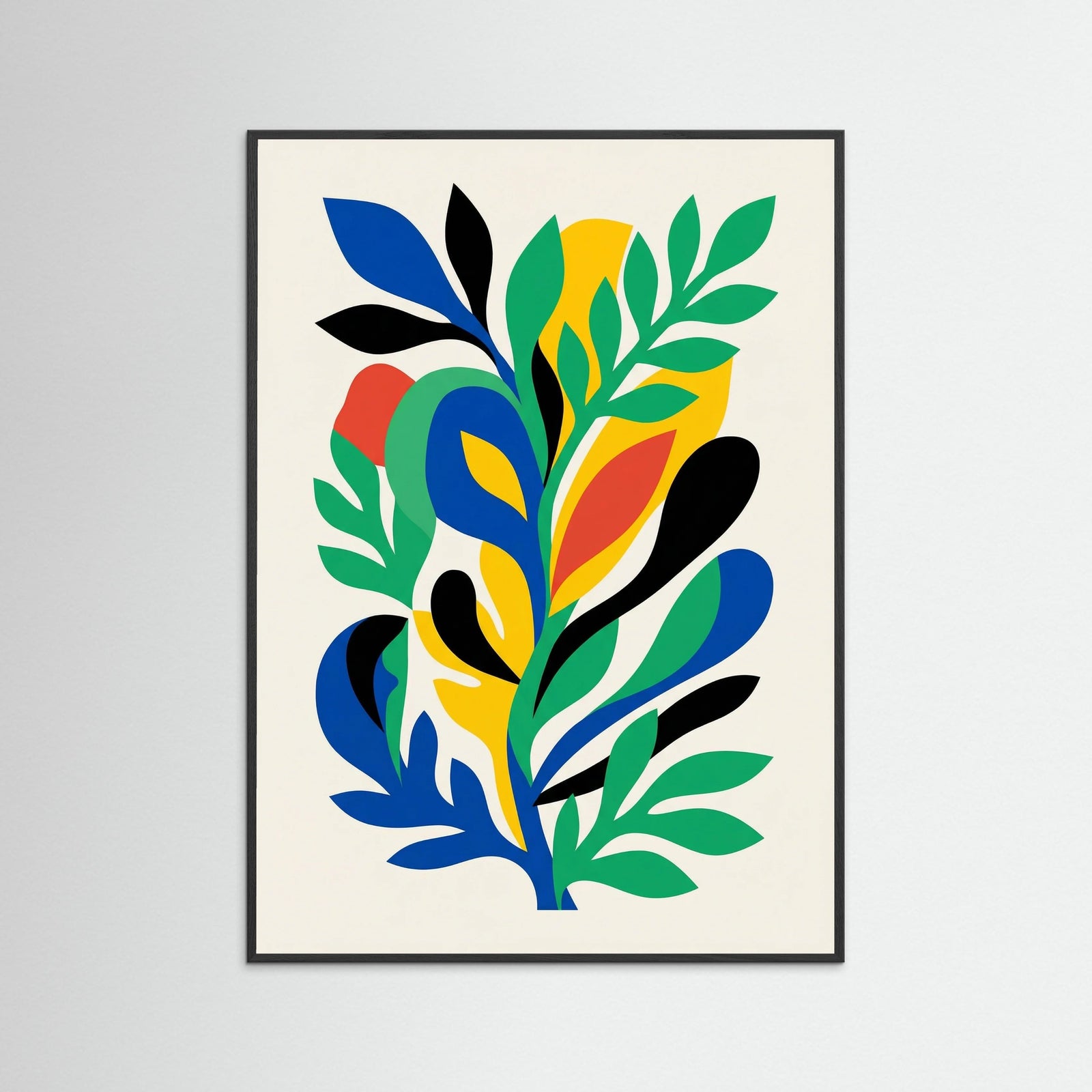 Black Wood Abstract Flora