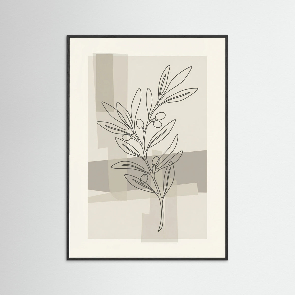 Black Wood Abstract Floral Contour