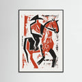 Black Wood Abstract Horse Rider Poster