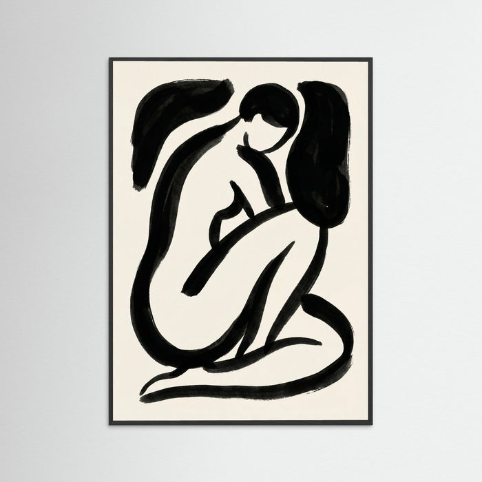 Black Wood Abstract Recline