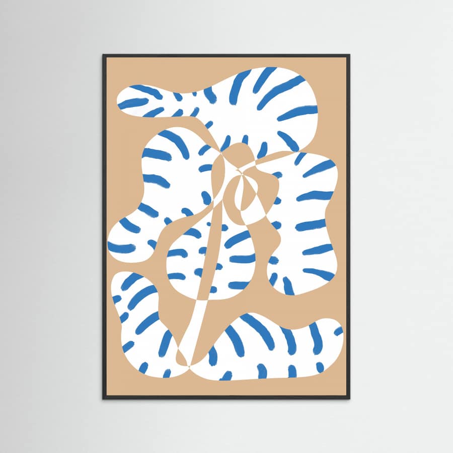 Abstract Shapes Flower Tiger print Poster – poster and art print