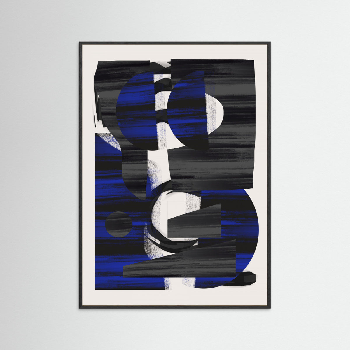 Black Wood Abstract Stripe Minimal Collage 28 Poster