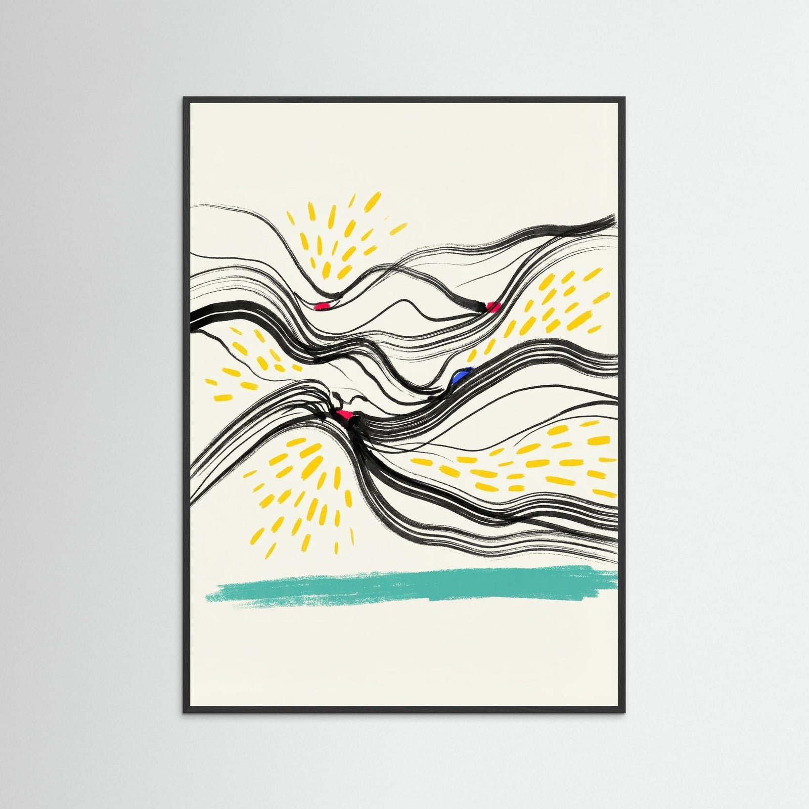 Black Wood Abstract Wavy Rhythm