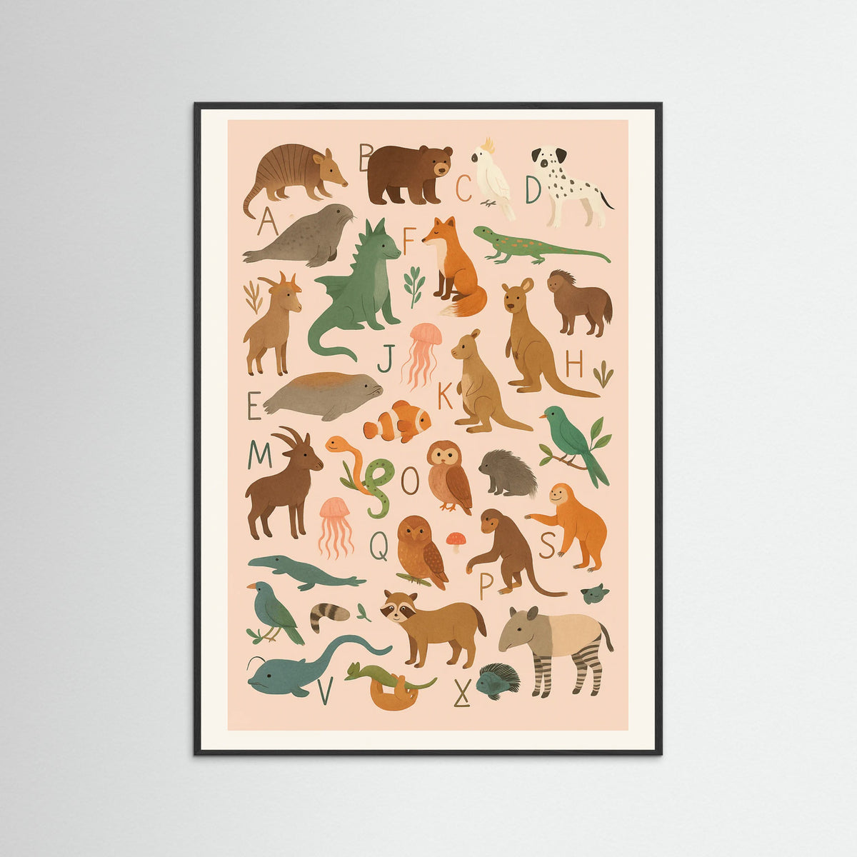 Black Wood Animal Alphabet
