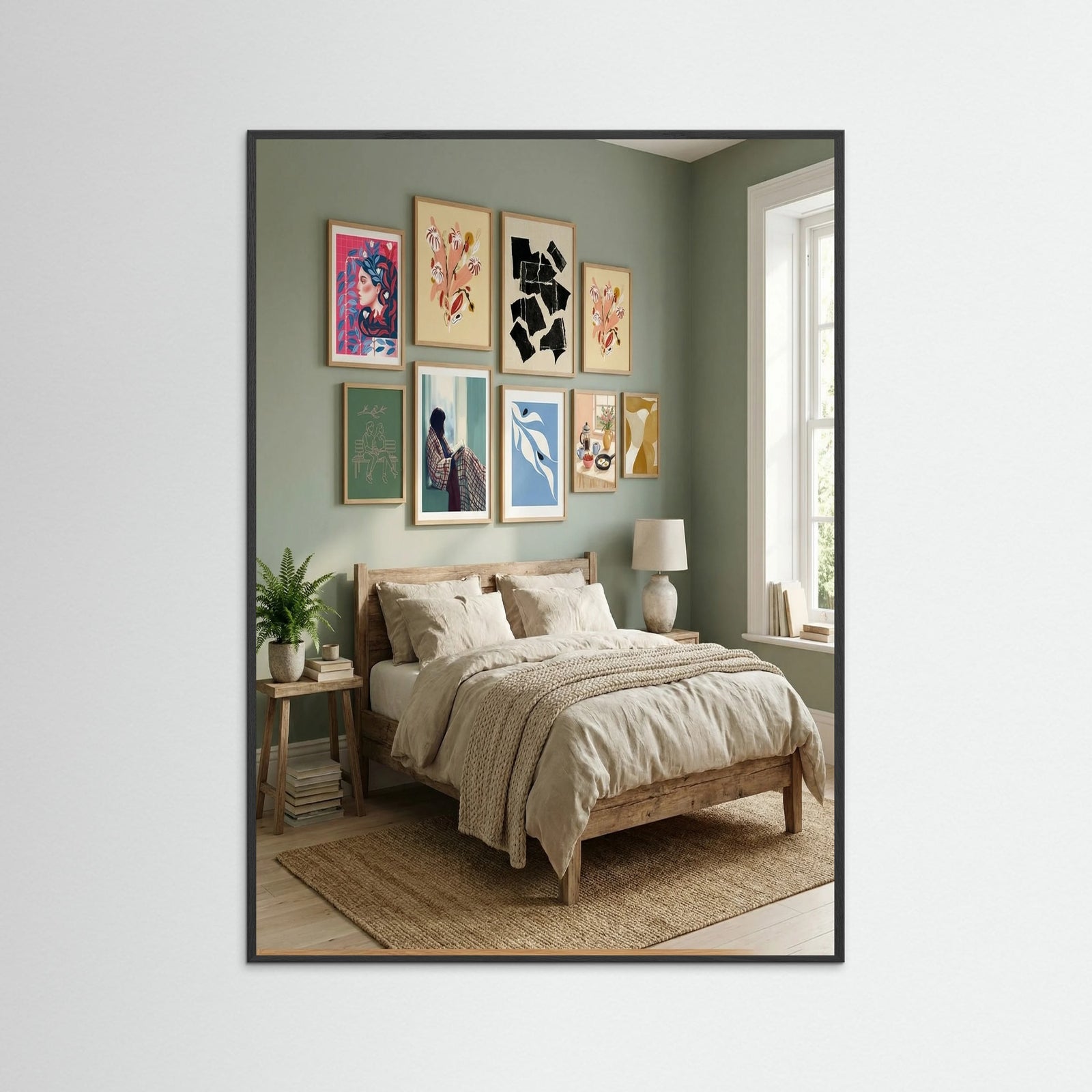 Black Wood Apricot Bloom Sketch Mutedyellow