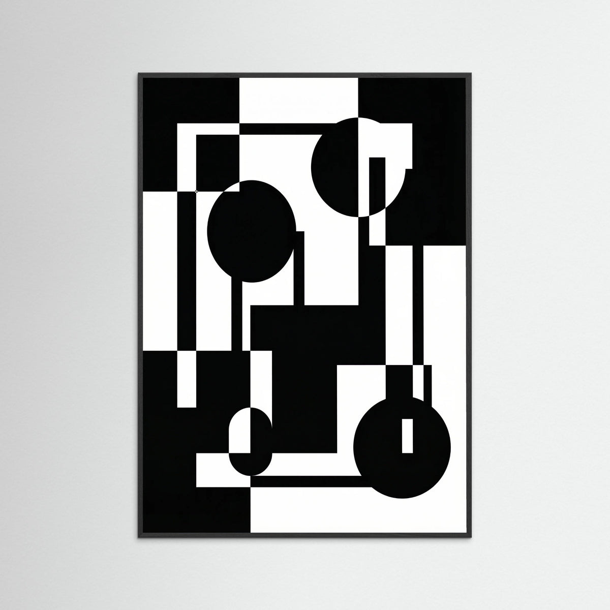 Black Wood Art Print Beige