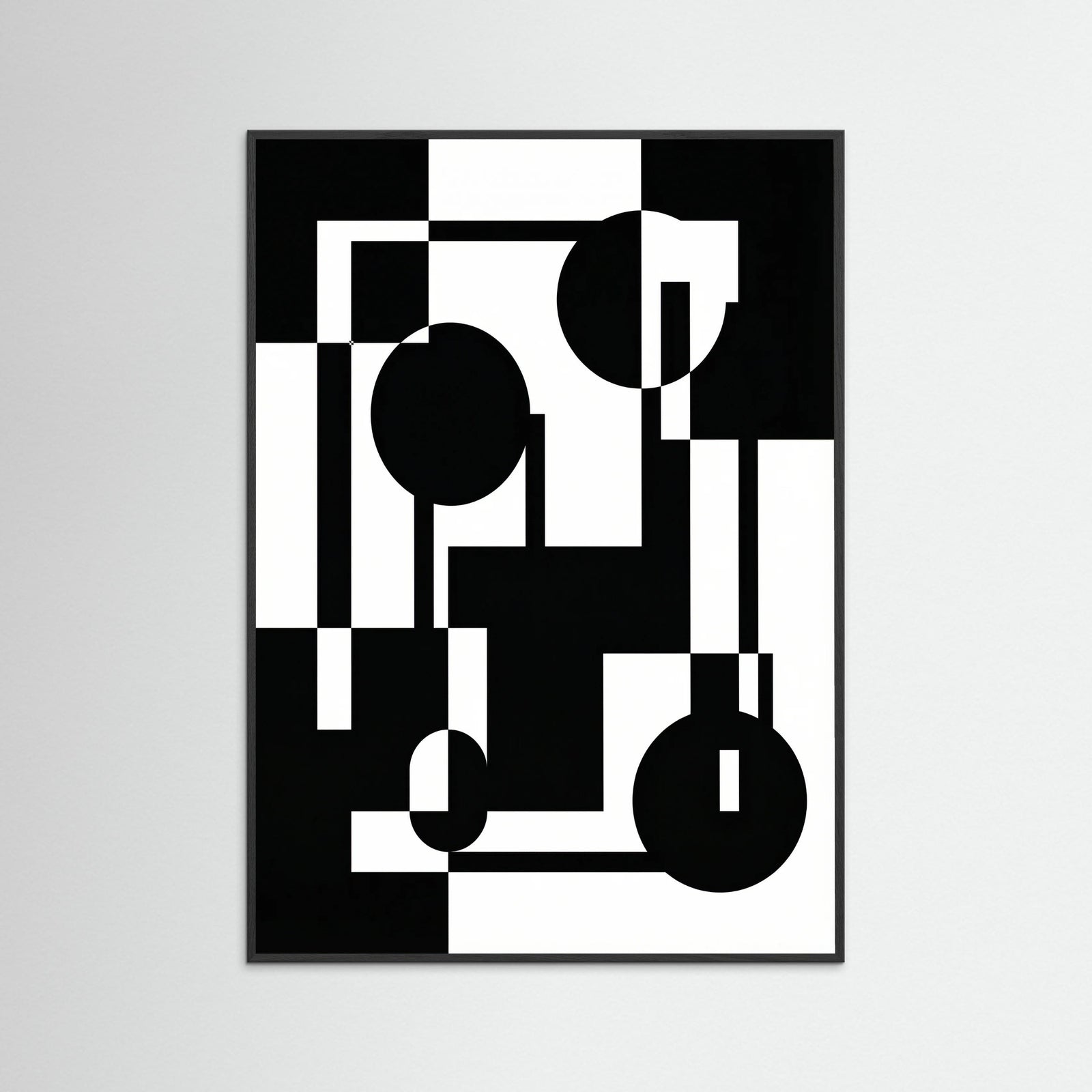 Black Wood Art Print Beige