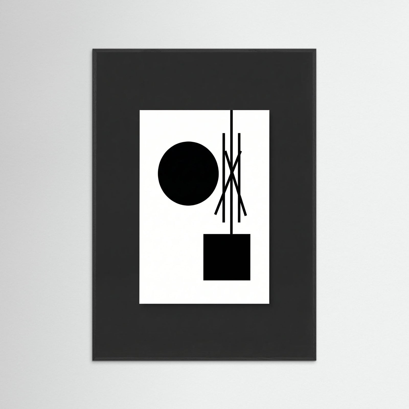 Black Wood Art Print Beige