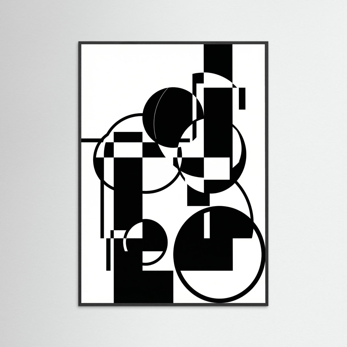 Black Wood Art Print Beige