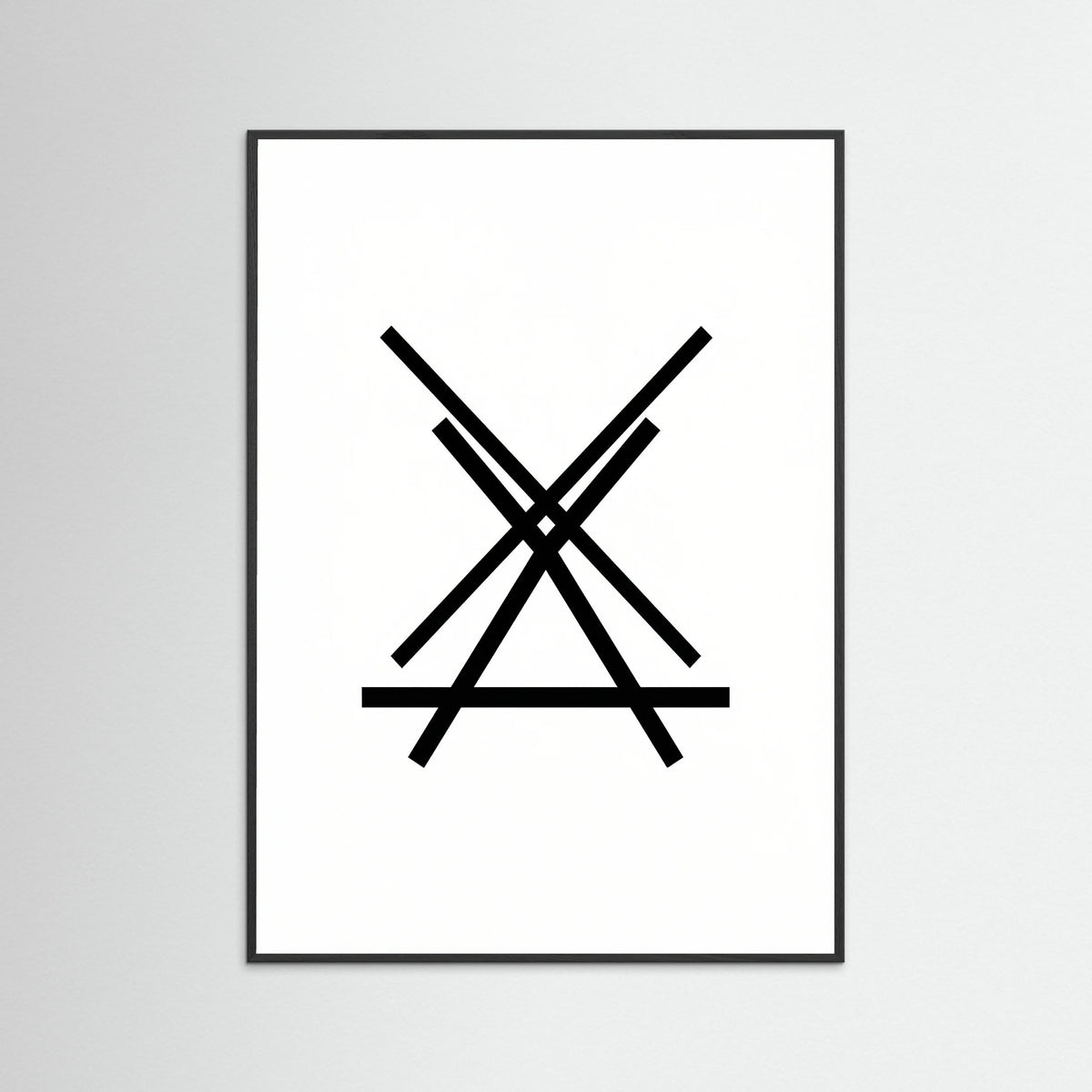 Black Wood Art Print Beige