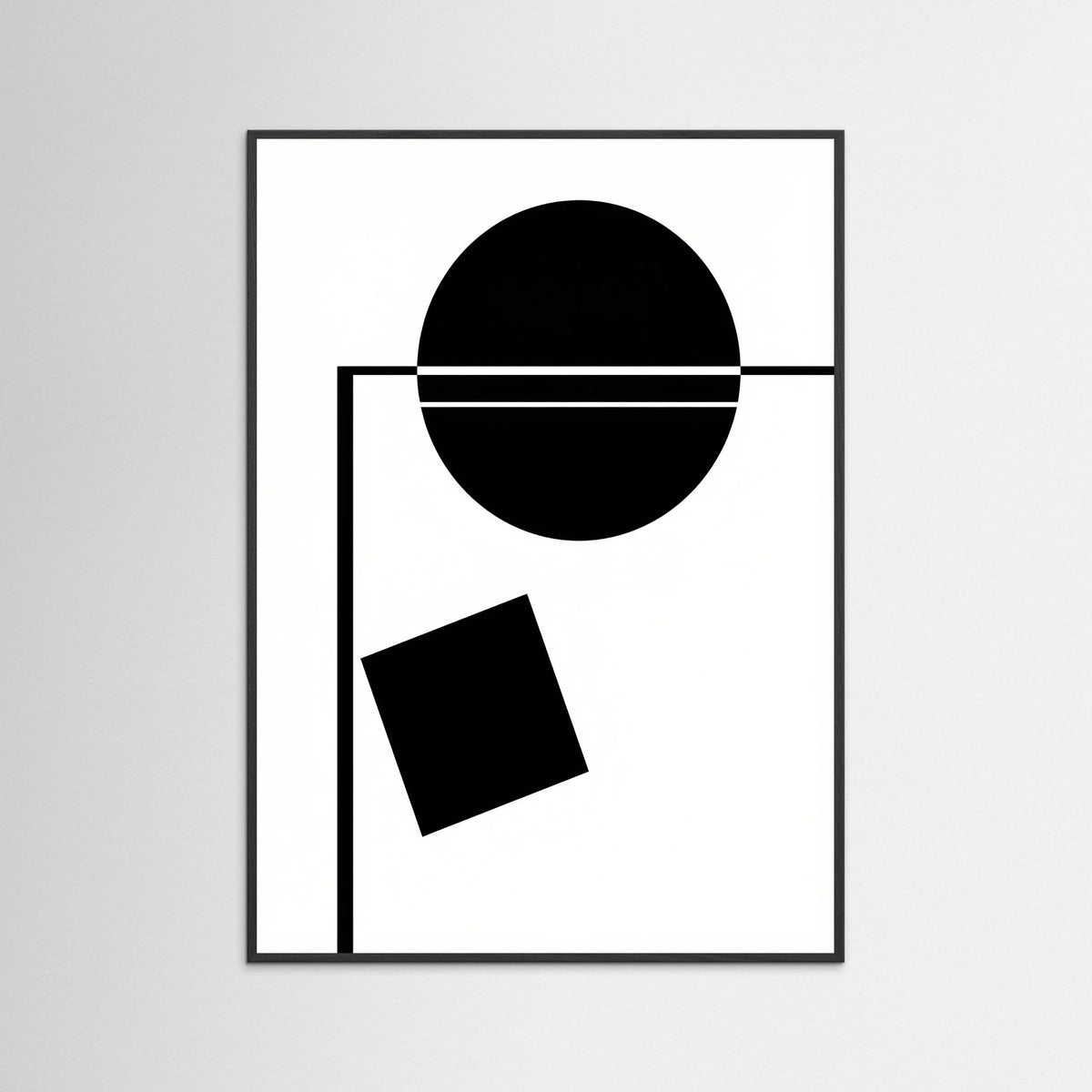 Black Wood Art Print Beige