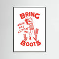 Black Wood Ass Kicking Boots Funny Western Cowgirl Poster