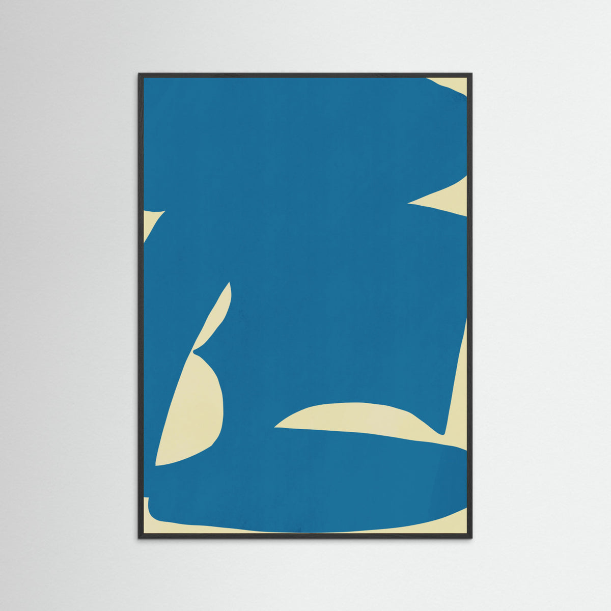 Black Wood B Cut Out In Blue Poster