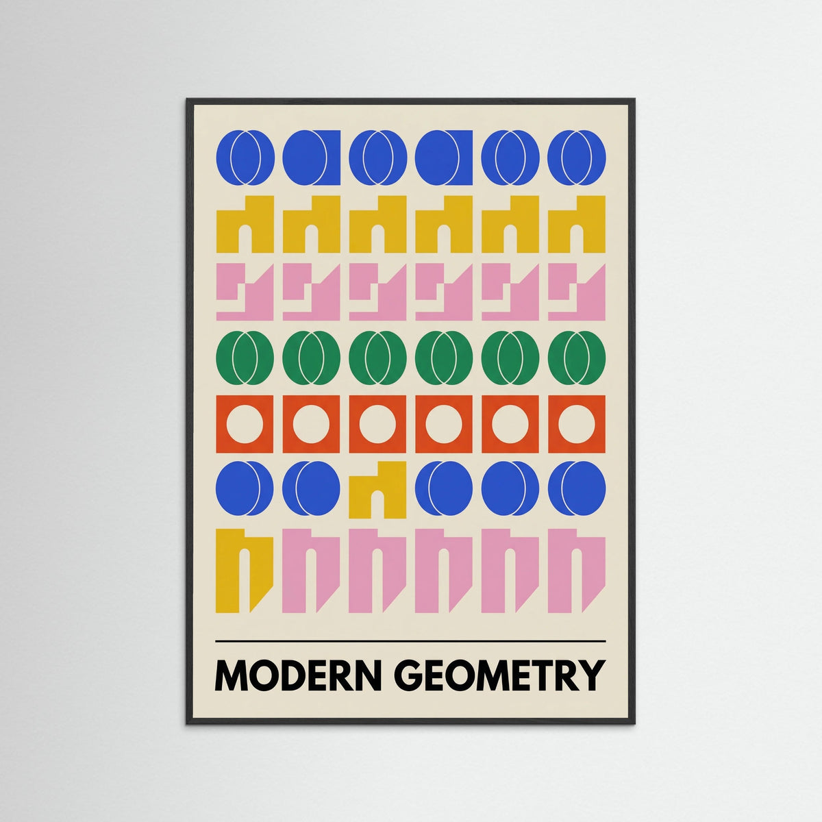 Black Wood Bauhaus Blooms Grid