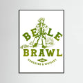 Black Wood Belle Of The Brawl Cowgirl Wall Art Poster