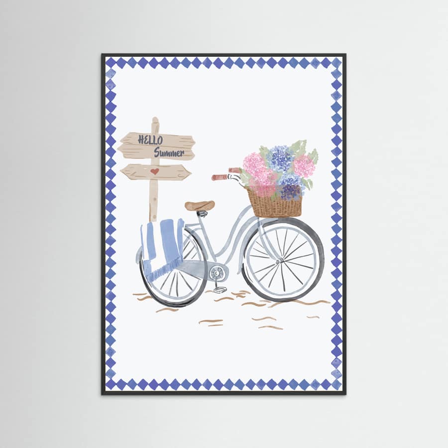 Bicycle at beach Poster – poster och konsttryck