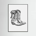 Black Cowgirl Boots with Bow Poster – Poster und Kunstdruck