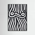 Plakat Black and White Striped Nude – plakat i druk artystyczny