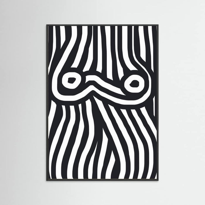 Plakat Black and White Striped Nude – plakat i druk artystyczny