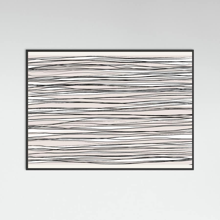 Black on Beige Lines Poster – poster and art print