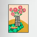 Black Wood Blooming Diamonds Poster