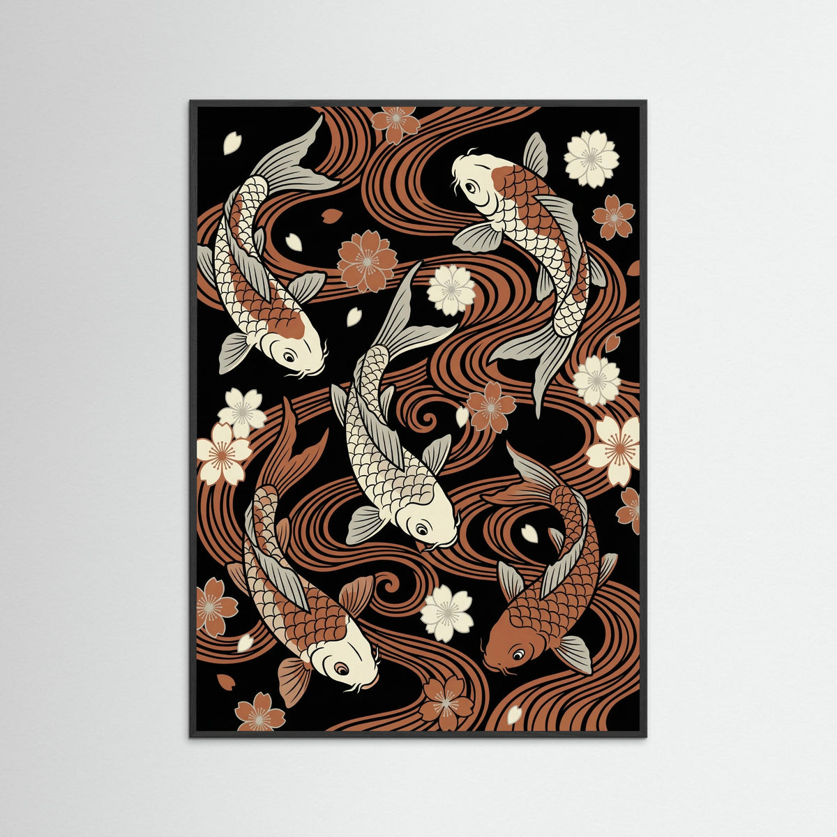 Black Wood Blossom Stripe Symphony