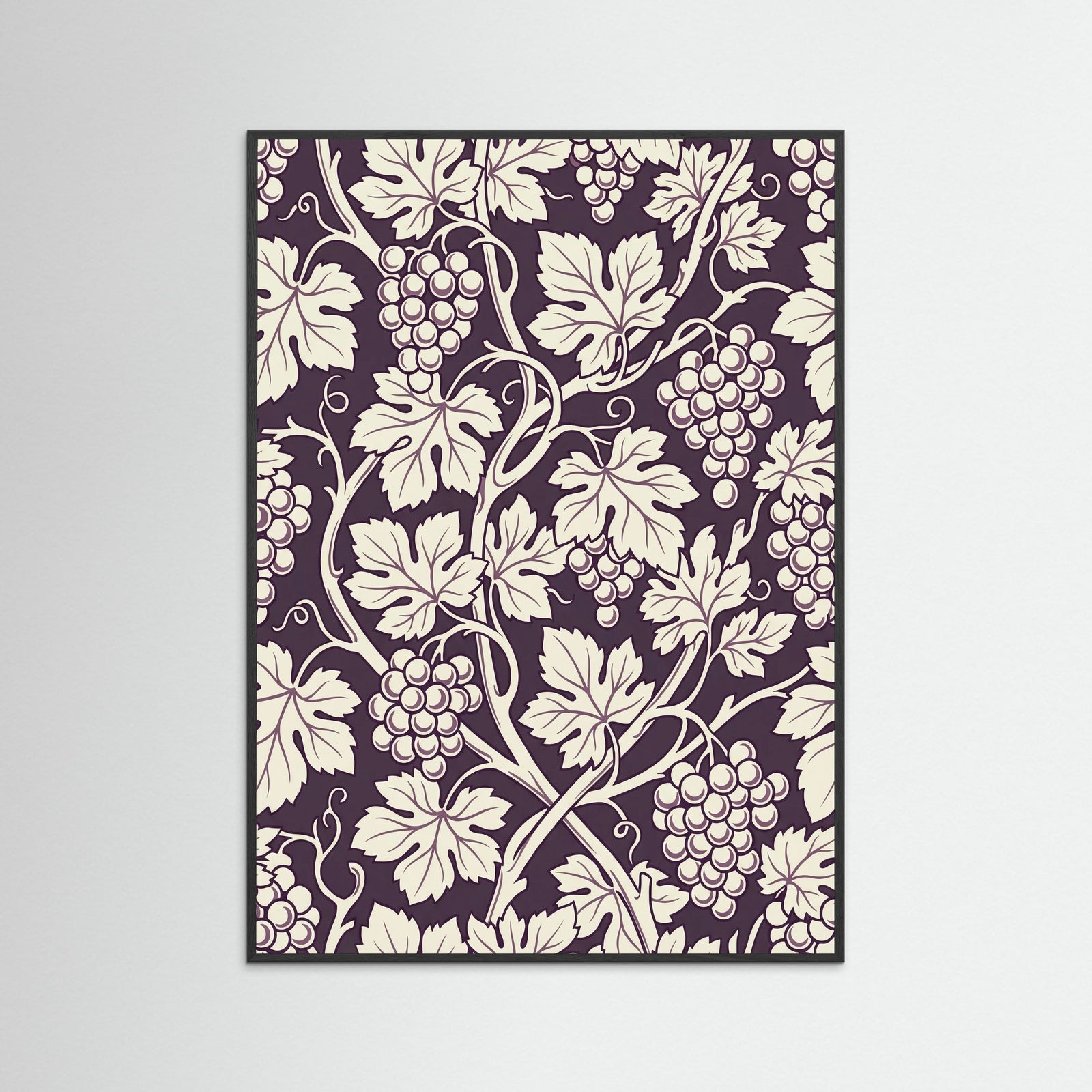 Black Wood Blue Botanical Swirl