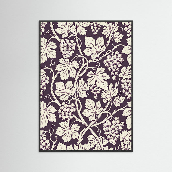 Black Wood Blue Botanical Swirl