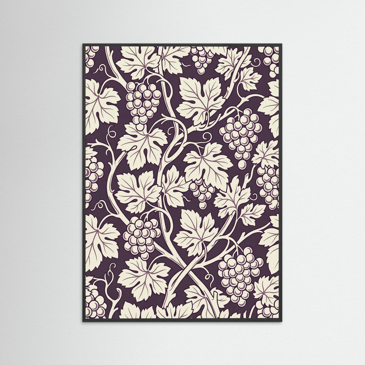 Black Wood Blue Botanical Swirl