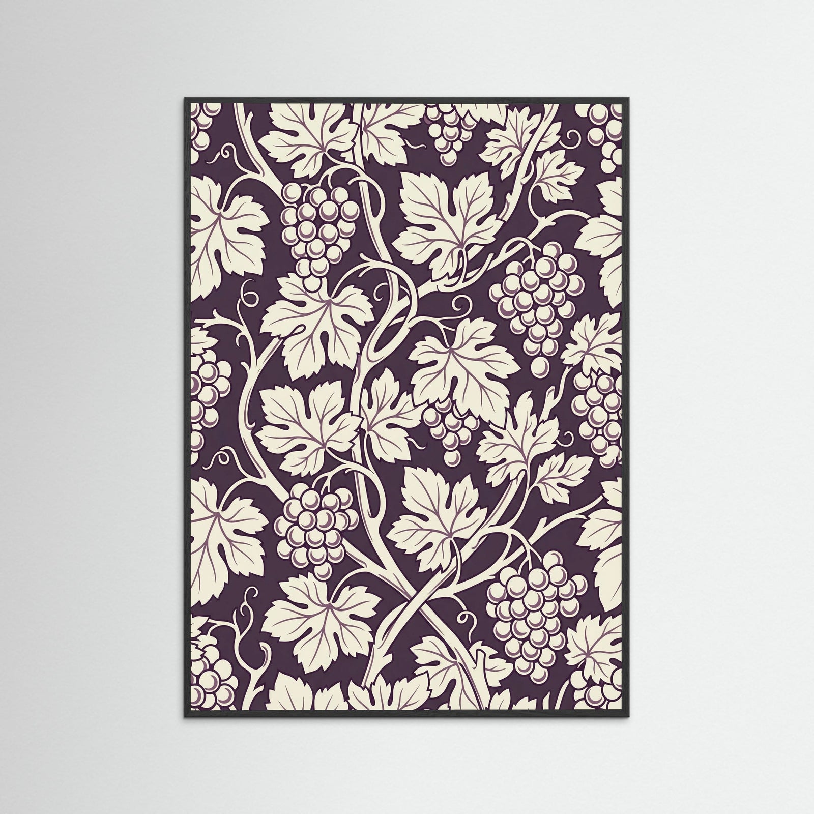 Black Wood Blue Botanical Swirl