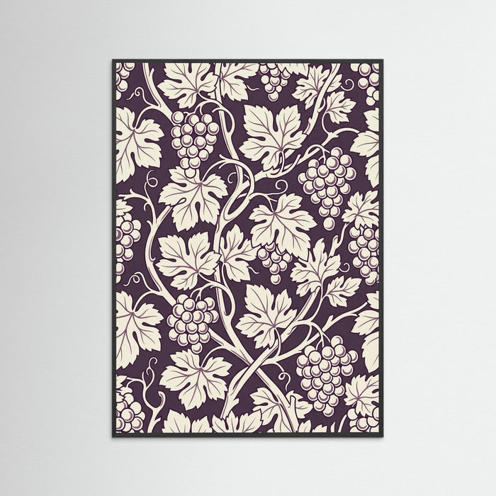 Black Wood Blue Botanical Swirl