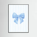 Póster Blue Bow On Stripes – póster e impresión artística