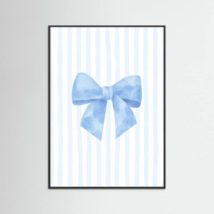 Póster Blue Bow On Stripes – póster e impresión artística