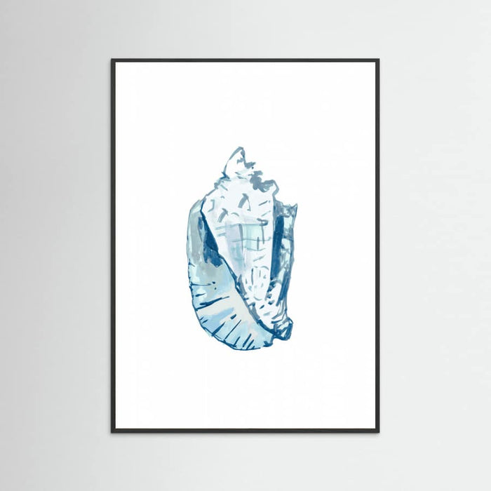 Blue Seashell On White Background No6 Poster – plakat og kunsttryk