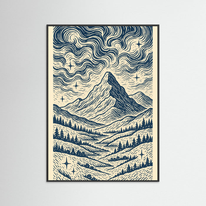 Black Wood Blue Swirl Pattern