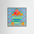Black Wood Blues and Oranges Poster