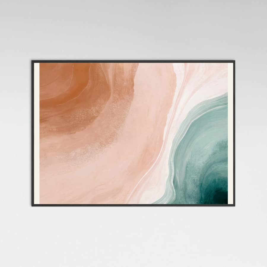 Blush Sand and Teal Sea Poster – plakat og kunsttryk