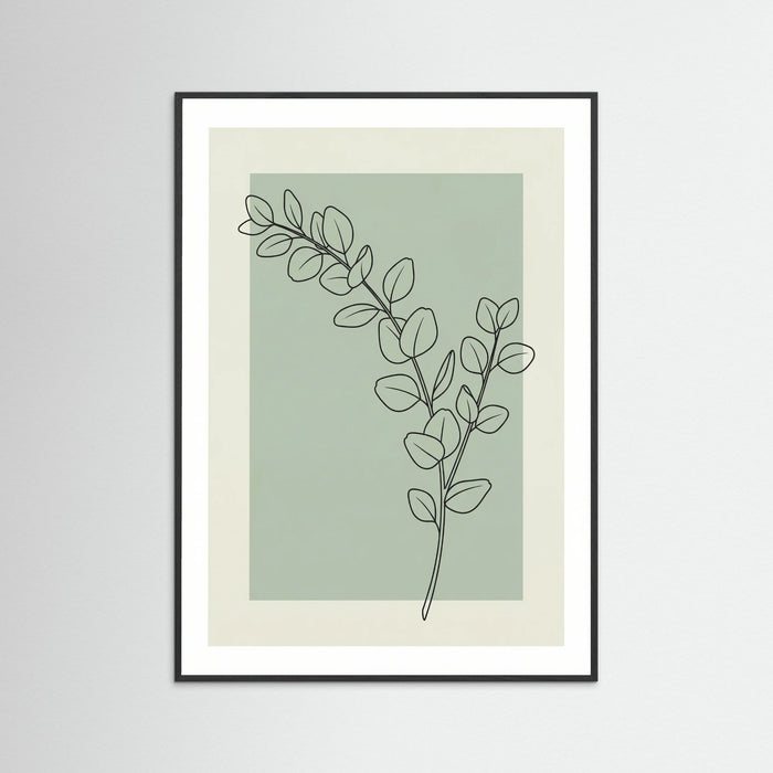 Black Wood Bohemian Floral Sketch