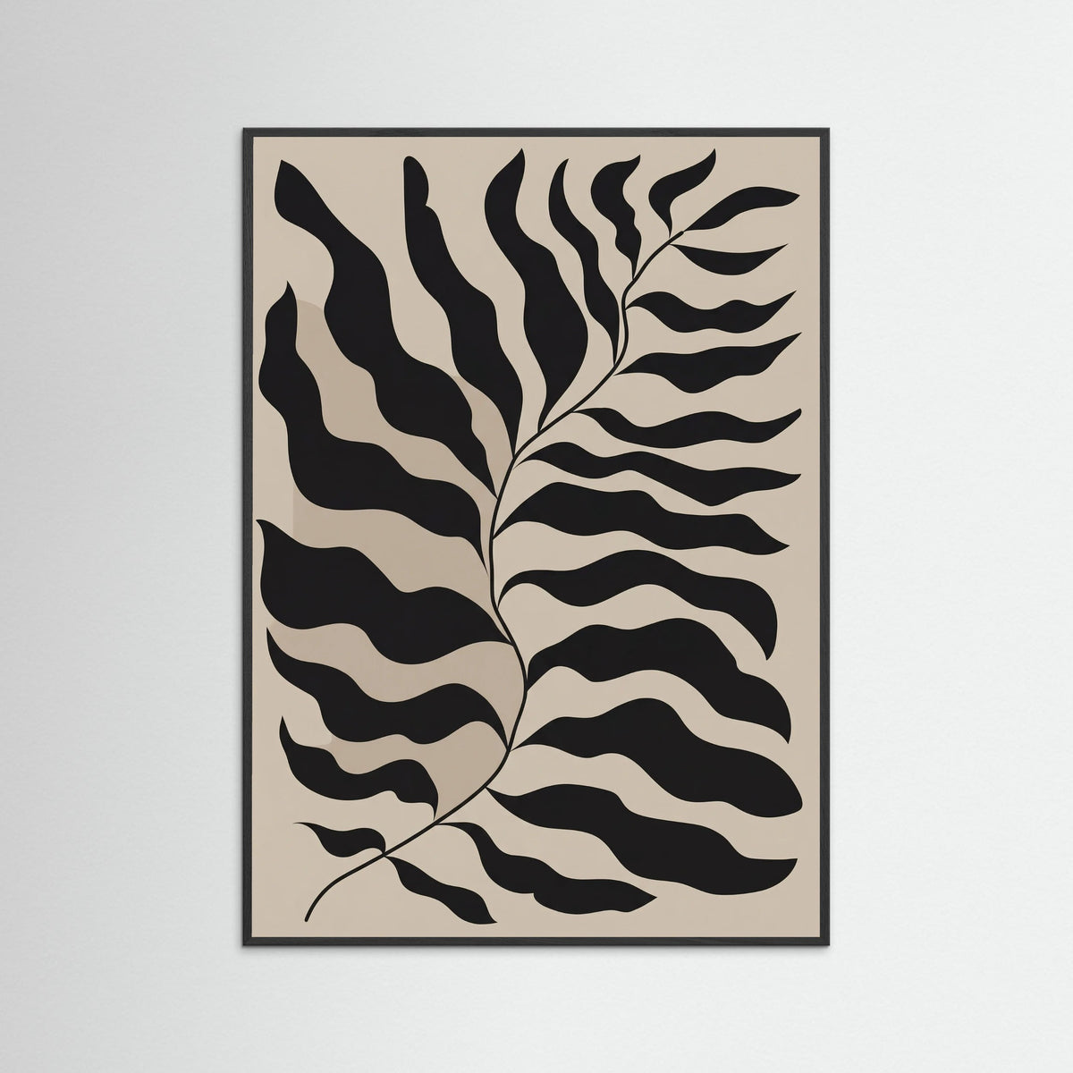 Black Wood Bohemian Frond Abstract