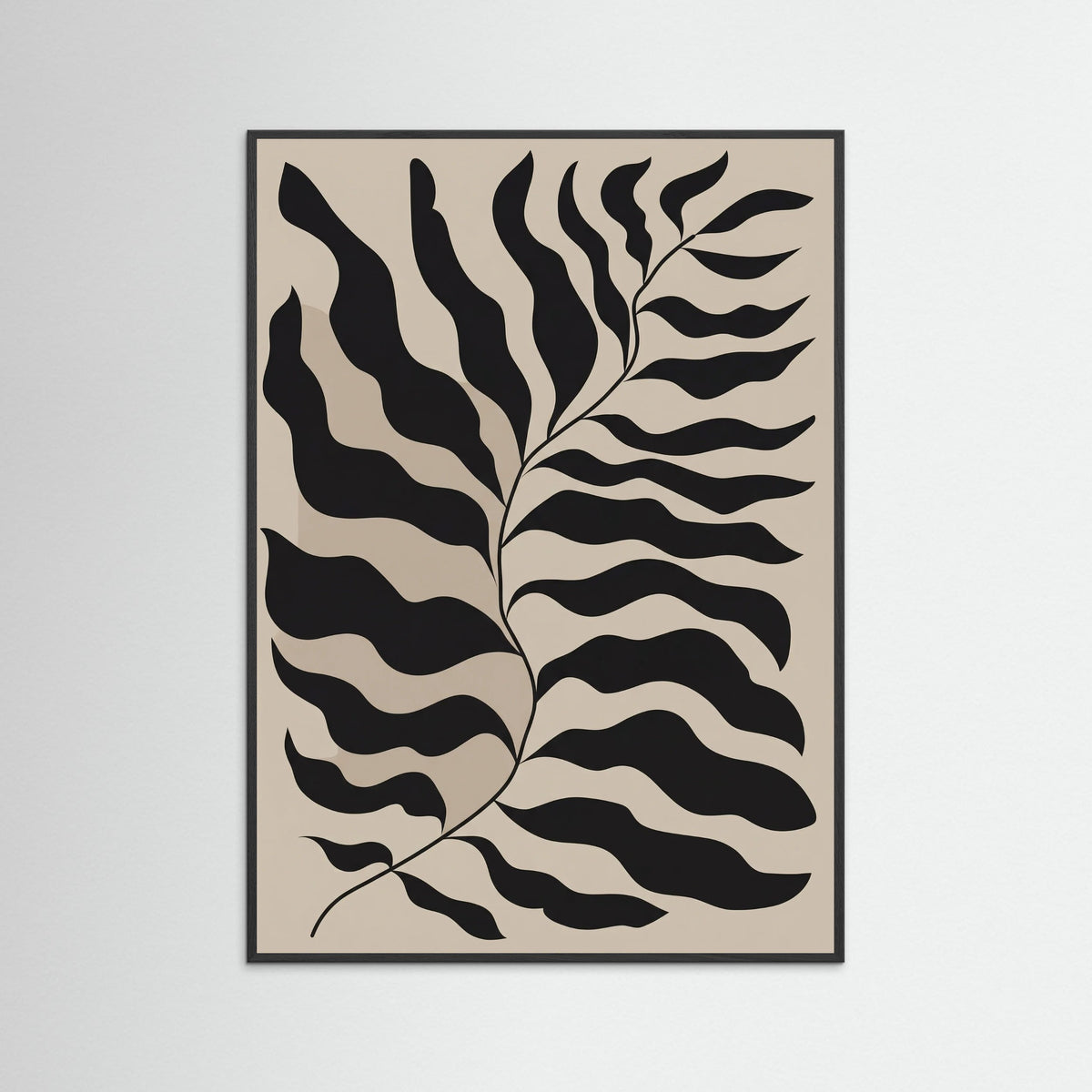 Black Wood Bohemian Frond Abstract