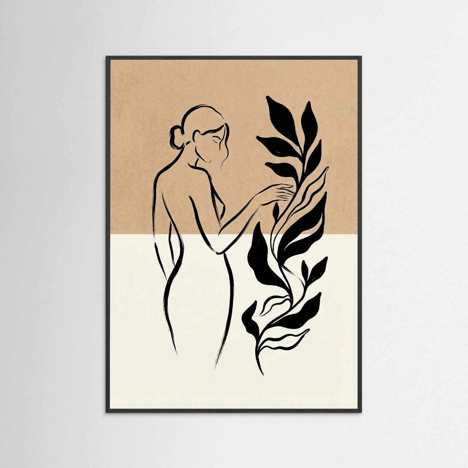 Black Wood Boho Leaf Embrace