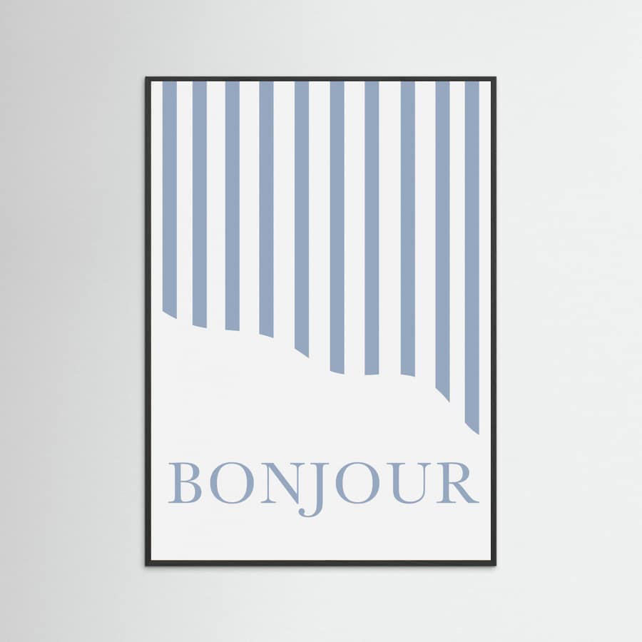 Póster Bonjour Stripes – póster e impresión artística