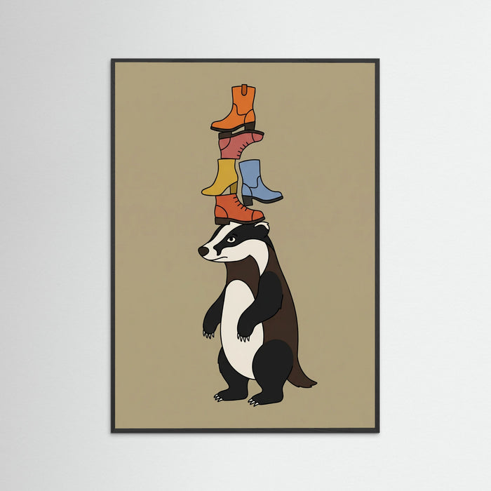 Black Wood Booted Feline Strut