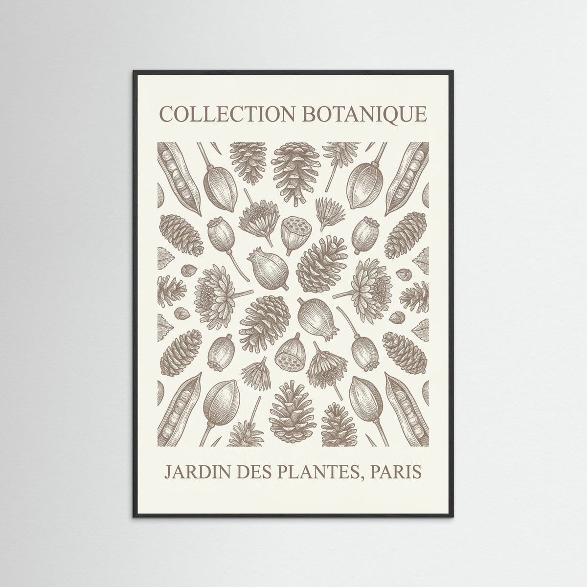 Black Wood Botanical Etchings